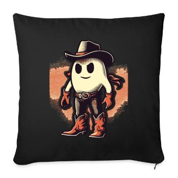 Funny Cowboy Ghost Hat Boots Creepy - Sofa pillowcase 17,3'' x 17,3'' (45 x 45 cm) - black - Front