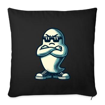 Cool Ghost Vintage Art Style Funny Halloween - Sofa pillowcase 17,3'' x 17,3'' (45 x 45 cm) - black - Front