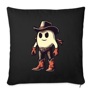 Funny Cowboy Ghost Halloween Costume - Sofa pillowcase 17,3'' x 17,3'' (45 x 45 cm) - black - Front
