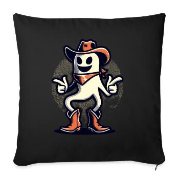 Drôle Cowboy Fantôme Halloween Costume Fun - Housse de coussin décorative 45 x 45 cm - noir - Devant