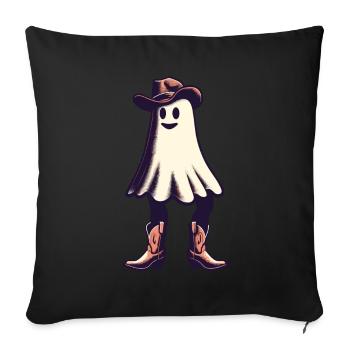 Drôle Cowboy fantôme Halloween Party - Housse de coussin décorative 45 x 45 cm - noir - Devant