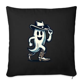 Drôle Cowboy fantôme Halloween Party - Housse de coussin décorative 45 x 45 cm - noir - Devant
