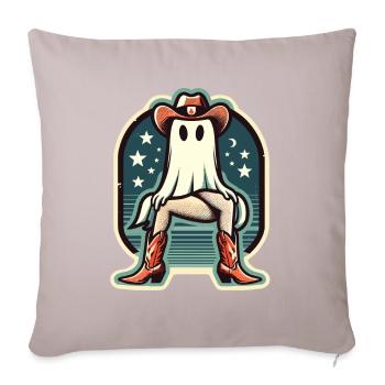 Funny Cow Girl Ghost Cowboy Boots Hat - Sofa pillowcase 17,3'' x 17,3'' (45 x 45 cm) - light taupe - Front