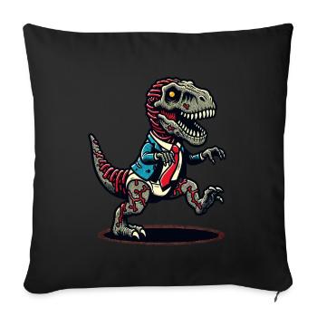 T-Rex dinosaure zombie Halloween Costume Décoration - Housse de coussin décorative 45 x 45 cm - noir - Devant