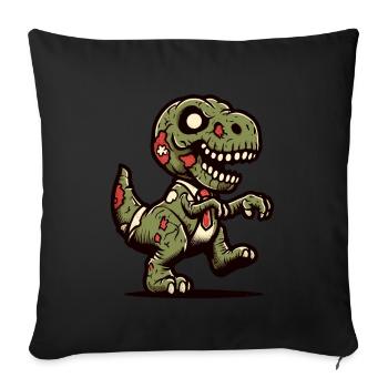 T-Rex Dinosaure Mignon Zombie Halloween - Housse de coussin décorative 45 x 45 cm - noir - Devant