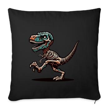 T-Rex dinosaure zombie Halloween Costume Décoration - Housse de coussin décorative 45 x 45 cm - noir - Devant