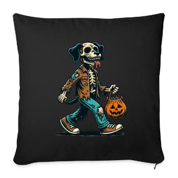 Undead Zombie Dog Trick or Treat Halloween - Sofa pillowcase 17,3'' x 17,3'' (45 x 45 cm) - black - Front