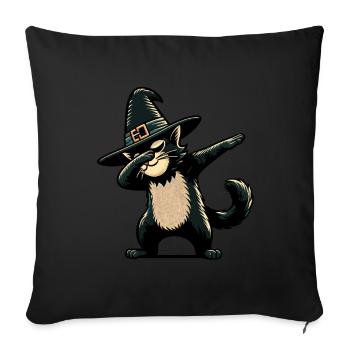 Dabbende Hexen Katze Lustiger Katzenliebhaber - Sofakissenbezug 45 x 45 cm - Schwarz - Vorne
