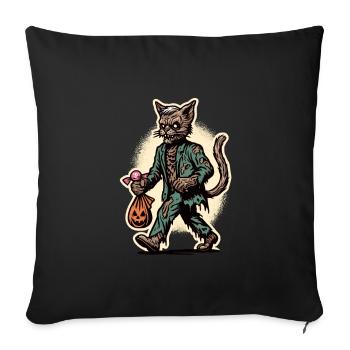 Undead Zombie Cat Cute Halloween Cat - Sofa pillowcase 17,3'' x 17,3'' (45 x 45 cm) - black - Front