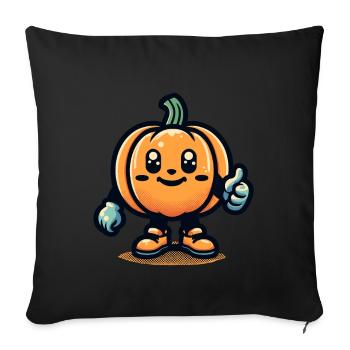Kawaii Pumpkin Cute Halloween Pumpkin Decoration - Sofa pillowcase 17,3'' x 17,3'' (45 x 45 cm) - black - Front