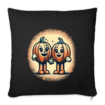 Cute Pumpkin Twins Halloween Costume Decoration - Sofa pillowcase 17,3'' x 17,3'' (45 x 45 cm) - black - Front