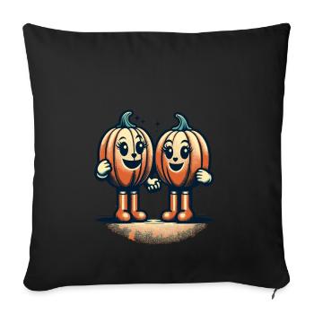 Cute Pumpkin Twins Halloween Costume Decoration - Sofa pillowcase 17,3'' x 17,3'' (45 x 45 cm) - black - Front