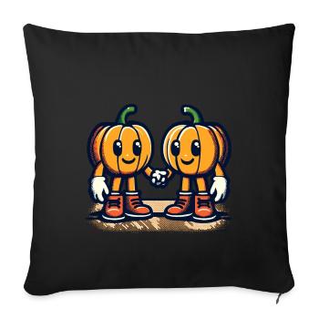 Cute Pumpkin Twins Halloween Costume - Sofa pillowcase 17,3'' x 17,3'' (45 x 45 cm) - black - Front