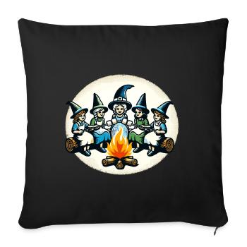 Camping Campfire Vintage Witches Design - Sofa pillowcase 17,3'' x 17,3'' (45 x 45 cm) - black - Front