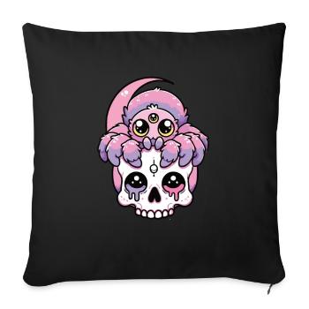 Kawaii Gothic Tarantula Pastel Colors Gothic Goth - Sofa pillowcase 17,3'' x 17,3'' (45 x 45 cm) - black - Front