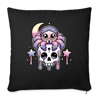 Kawaii Gothic Tarantula Pastel Colors Gothic Goth - Sofa pillowcase 17,3'' x 17,3'' (45 x 45 cm) - black - Front