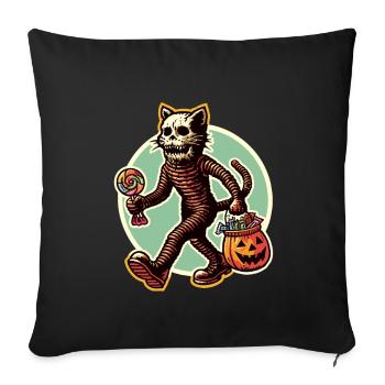 Undead Zombie Cat Trick or Treat Halloween - Sofa pillowcase 17,3'' x 17,3'' (45 x 45 cm) - black - Front