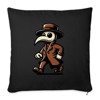 Rétro Vintage Dessin animé Creepy Décoration d’Halloween - Housse de coussin décorative 45 x 45 cm - noir - Devant