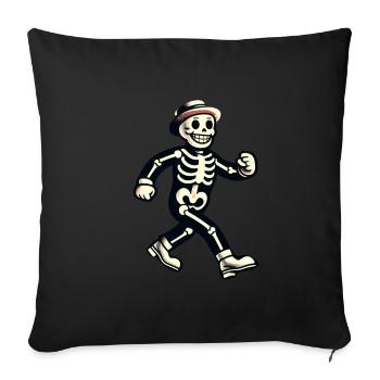 Costume d’Halloween effrayant de dessin animé rétro drôle - Housse de coussin décorative 45 x 45 cm - noir - Devant