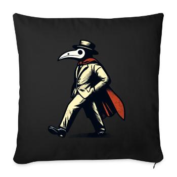 Halloween Kostüm Deko Plague Doctor Okkulte Kunst - Sofakissenbezug 45 x 45 cm - Schwarz - Vorne