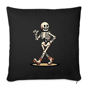 Décoration de costume d’Halloween de dessin animé rétro drôle - Housse de coussin décorative 45 x 45 cm - noir - Devant