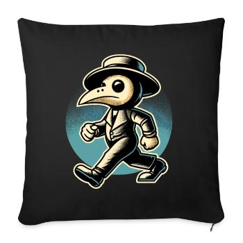 Rétro Vintage Dessin animé Halloween Costume Décoration - Housse de coussin décorative 45 x 45 cm - noir - Devant