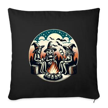 Camping Campfire Vintage Witches Design - Sofa pillowcase 17,3'' x 17,3'' (45 x 45 cm) - black - Front