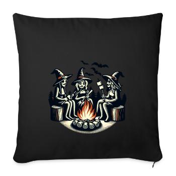Camping Campfire Vintage Witches Design Retro - Sofa pillowcase 17,3'' x 17,3'' (45 x 45 cm) - black - Front