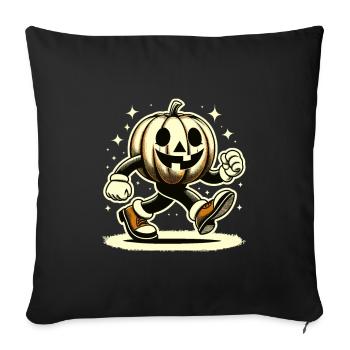 Retro Cartoon Pumpkin Vintage Halloween Style - Sofa pillowcase 17,3'' x 17,3'' (45 x 45 cm) - black - Front