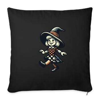 Retro Cartoon Witches Vintage Witches Design - Sofa pillowcase 17,3'' x 17,3'' (45 x 45 cm) - black - Front