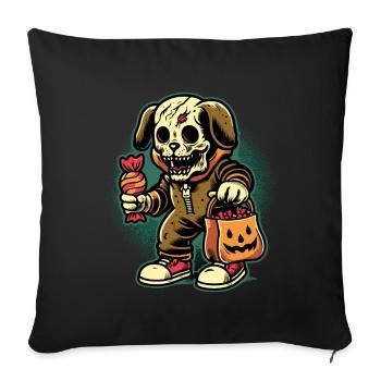Undead Zombie Dog Trick Or Treat - Sofa pillowcase 17,3'' x 17,3'' (45 x 45 cm) - black - Front