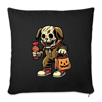 Mort-vivant zombie chien Trick or Treat Halloween - Housse de coussin décorative 45 x 45 cm - noir - Devant