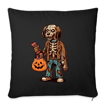 Undead Zombie Dog Trick or Treat Halloween - Sofa pillowcase 17,3'' x 17,3'' (45 x 45 cm) - black - Front