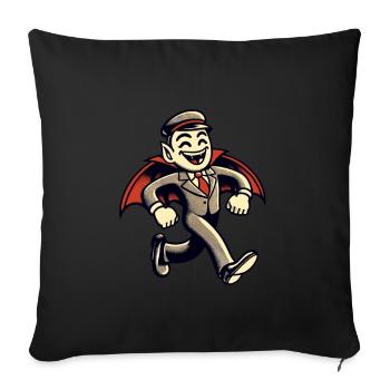 Rétro Vintage Style Halloween Vampire Costume Décoration - Housse de coussin décorative 45 x 45 cm - noir - Devant