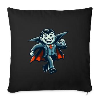 Rétro Vintage Style Halloween Costume Vampire Décoration - Housse de coussin décorative 45 x 45 cm - noir - Devant