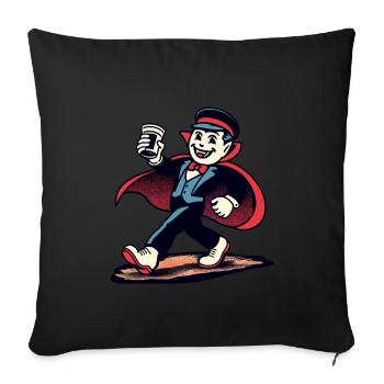 Rétro Vintage Vampire Style Halloween Costume Décoration - Housse de coussin décorative 45 x 45 cm - noir - Devant
