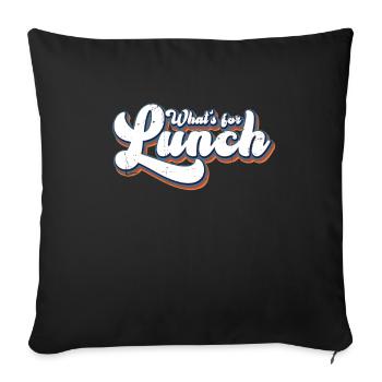 Qu’est-ce qu’on mange pour le déjeuner ? - Housse de coussin décorative 45 x 45 cm - noir - Devant