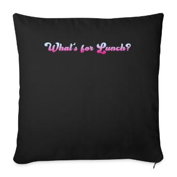 Qu’est-ce qu’on mange pour le déjeuner ? - Housse de coussin décorative 45 x 45 cm - noir - Devant