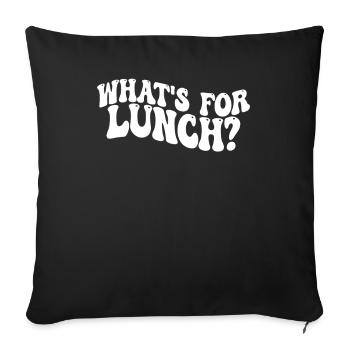 Qu’est-ce qu’on mange pour le déjeuner ? - Housse de coussin décorative 45 x 45 cm - noir - Devant