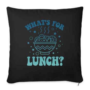 What's For Lunch? - Sofa pillowcase 17,3'' x 17,3'' (45 x 45 cm) - black - Front