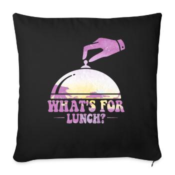 What's For Lunch? - Sofa pillowcase 17,3'' x 17,3'' (45 x 45 cm) - black - Front
