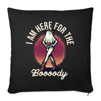 Drôles de fantômes disant des fantômes effrayants - Housse de coussin décorative 45 x 45 cm - noir - Devant