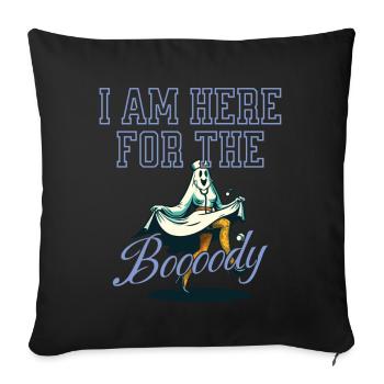 Drôle de fantôme disant costume d’Halloween - Housse de coussin décorative 45 x 45 cm - noir - Devant