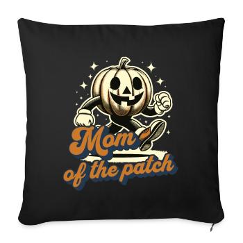Maman du champ de citrouilles Vintage Halloween Dicton - Housse de coussin décorative 45 x 45 cm - noir - Devant