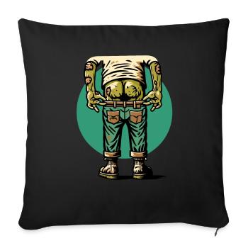 Drôle de mort-vivant cul Halloween Costume Décoration - Housse de coussin décorative 45 x 45 cm - noir - Devant