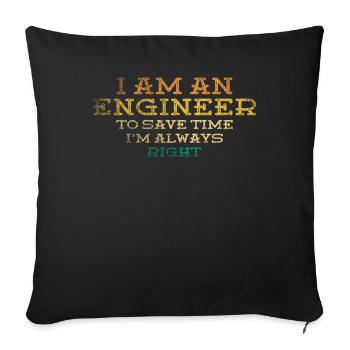 Je suis un ingénieur J’ai toujours raison - Housse de coussin décorative 45 x 45 cm - noir - Devant