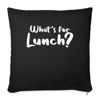 Qu’est-ce qu’on mange pour le déjeuner ? - Housse de coussin décorative 45 x 45 cm - noir - Devant