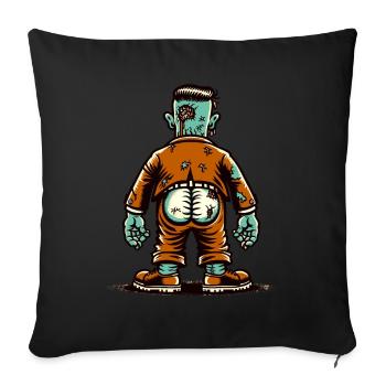 Drôle de mort-vivant cul décoration d’Halloween - Housse de coussin décorative 45 x 45 cm - noir - Devant