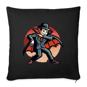 Rétro Vintage Style Vampire Halloween Costume Décoration - Housse de coussin décorative 45 x 45 cm - noir - Devant
