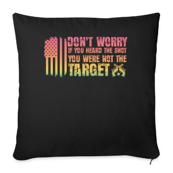 Entendu le coup de feu Jamais la cible Sniper - Housse de coussin décorative 45 x 45 cm - noir - Devant